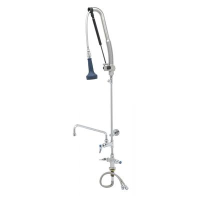 T&S B-0113-12CRB8TP 49"H Deck Mount Pre Rinse Faucet - 1 7/100 GPM, Base with Nozzle, Stainless Steel
