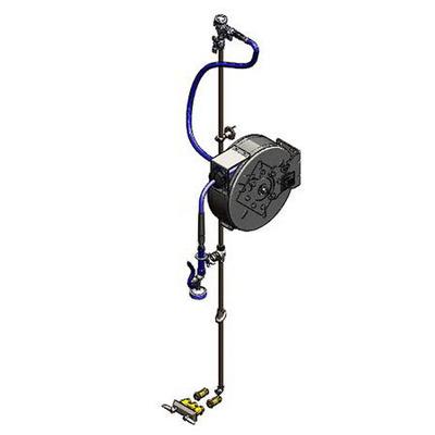 T&S B-7222-C01XS3XA Enclosed Hose Reel w/ 30 ft Hose & Blue Spray Valve, Silver