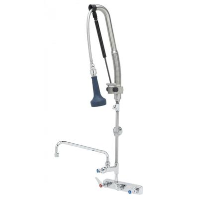 T&S B-5125-12CRB8TP 40 7/16"H Wall Mount Pre Rinse Faucet - 1 7/100 GPM, Base with Nozzle, Stainless Steel