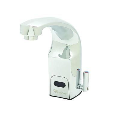 T&S EC-3132 Deck Mount Electronic Faucet - Single Hole, Cast Spout, 100-240v/1ph, 2.2 GPM, Temperature Control, Stainless Steel