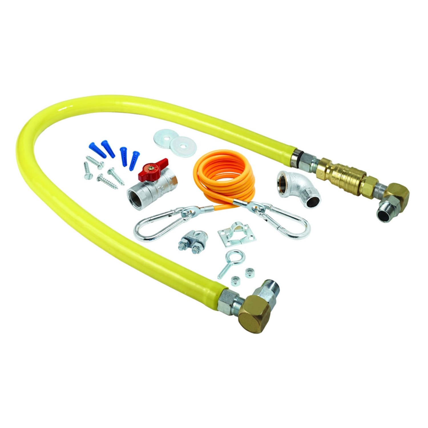 T&S HG-4F-24SK 24" Gas Connector Kit w/ Quick Disconnect, 2 SwiveLink Swivels & 90Â° Elbow - 1 1/4" Connection, Stainless Steel