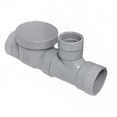 Canplas 3933135AT Threaded Format Flow Control w/ Fittings, Cleanout & Air Intake, 35 GPM, Gray