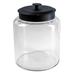 Anchor 88908AHG17 2 1/2 gallon Modern Montana Jar, Black Metal Cover, Clear