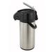 Winco APSK-725 2 1/2 Liter Lever Action Airpot, Stainless Steel Liner, Lever Top, Silver