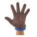 Winco PMG-1L Large Cut Resistant Glove - Stainless Steel, Blue Wrist Band