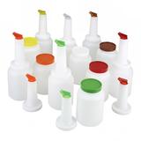 Winco PPB-2MX 2 qt Liquor & Juice Multi Pour Set w/ Assorted Color Spouts & Lids