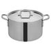 Winco TGSP-16 16 qt Stainless Steel Stock Pot w/ Cover - Induction Ready, Riveted Handles, Triple-layer