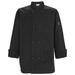 Winco UNF-6KS Mulholland Chef's Jacket w/ Long Sleeves - Poly/Cotton, Black, Small