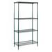 Winco VEXS-1848 Epoxy Coated Wire Shelf Kit - 48"W x 18"D x 72"H, 1, 400-lb Capacity, Green