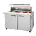 Turbo Air PST-48-18-N-CL 48 1/4" Sandwich/Salad Prep Table w/ Refrigerated Base, 115v, 18 Pan Capacity, Clear Hood Lid, Stainless Steel