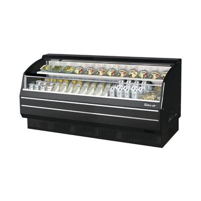 Turbo Air TOM-75LB-SP-N 75 3/4" Horizontal Open Air Cooler w/ (2) Levels, 115v, Low Profile, Black Solid Side Panel