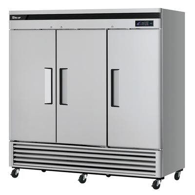 Turbo Air TSF-72SD-N 81 7/8" Super Deluxe 3 Section Reach In Freezer, 3 Left/Right Hinge Solid Doors, 115v, Bottom-Mount Compressor, Stainless Steel