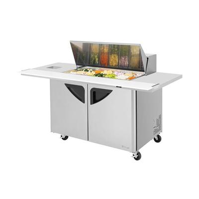 Turbo Air TST-48SD-18-E-SVC-N 72 5/8" Super Deluxe Mega Top Sandwich/Salad Prep Table w/ Refrigerated Base, 115v, 18 Pan Capacity, 2 Doors, Stainless Steel