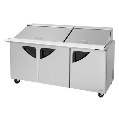 Turbo Air TST-72SD-30-N-SL 72 5/8" Super Deluxe Mega Top Sandwich/Salad Prep Table w/ Refrigerated Base, 115v, Stainless Steel