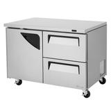 Turbo Air TUR-48SD-D2-N 48 1/4" W Undercounter Refrigerator w/ (2) Sections, (1) Door & (2) Drawers, 115v, Silver