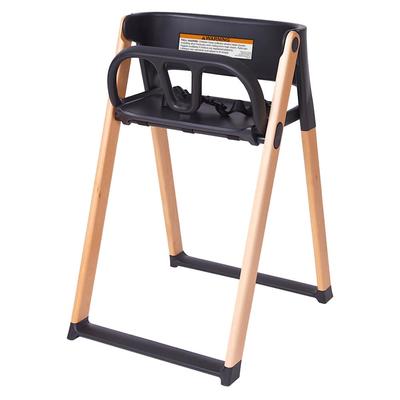 Koala Kare KB615-02 Koala Stowe 27 1/2" Folding High Chair w/ Waist Strap - Wood/Plastic, Black, Foldable