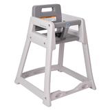 Koala Kare KB950-01-KD 29 3/8" Stackable Plastic High Chair w/ Waist Strap, Gray