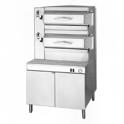 Cleveland PGM3002 (16) Pan Pressure Steamer - Cabinet, Includes Worktop, Natural Gas, 2 Compartments, 16-Pan Capacity, Stainless Steel, Gas Type: NG, 115 V