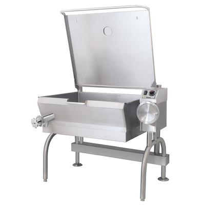 Cleveland SEL40T1 40 gal. Tilt Skillet - Open Leg Base, Peened Interior, Strainer, 208v/1ph, Stainless Steel