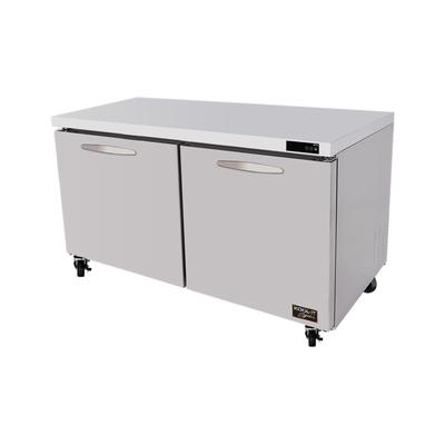 Kool-It KUCF-60-2 60 2/5"W Undercounter Freezer w/ 2 Sections & 2 Left/Right Hinge Doors, 115v, Silver
