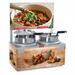 Nemco 6510A-2D4 (2) 4 qt Countertop Soup Warmer w/ Thermostatic Controls, 120v, Double 4 qt Well, w/ Header, Stainless Steel