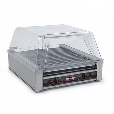 Nemco 8018SX-220 Roll-A-Grill 18 Hot Dog Roller Grill - Flat Top, 220v, Stainless Steel