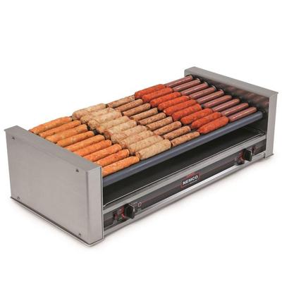 Nemco 8045W-SLT-220 45 Hot Dog Roller Grill - Slanted Top, 220v, Stainless Steel