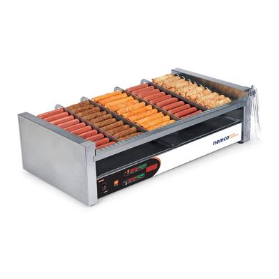 Nemco 8250SX-SLT 50 Hot Dog Roller Grill - Slanted Top, 120v, Stainless Steel