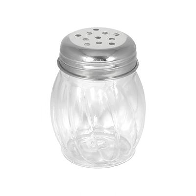 ITI ISP-I-E 6 oz Plastic Cheese Shaker w/ Perforated Top, Holloware, Clear, Stainless Steel Top