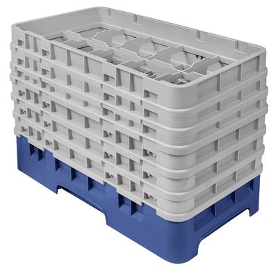 Cambro 10HS1114186 Camrack Glass Rack - (6)Extenders, 10 Compartments, Navy Blue, Closed Sides
