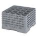 Cambro 16S1058151 Camrack Glass Rack w/ (16) Compartments - (5) Gray Extenders, Soft Gray, 11" Max Height