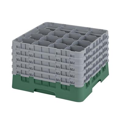 Cambro 25S1058119 Camrack Glass Rack w/ (25) Compartments - (5) Gray Extenders, Sherwood Green, 5 Gray Extenders