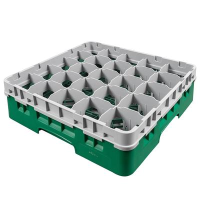 Cambro 25S418119 Camrack Glass Rack w/ (25) Compartments - (1) Gray Extender, Sherwood Green, 25 Compartments
