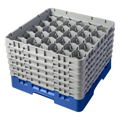Cambro 30S1114168 Camrack Glass Rack w/ (30) Compartments - (6) Gray Extenders, Blue, Blue Base, 6 Soft Gray Extenders