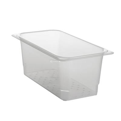 Cambro 35CLRPP190 Food Pan Colander - Third Size, 5"D, Translucent, 5" Deep, Semi-transparent