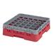 Cambro 36S318163 Camrack Glass Rack w/ (36) Compartments - (1) Gray Extender, Red, Red Base, 1 Soft Gray Extender