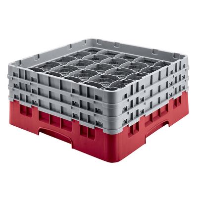 Cambro 36S534163 Camrack Glass Rack w/ (36) Compartments - (2) Gray Extenders, Red, 36 Compartments