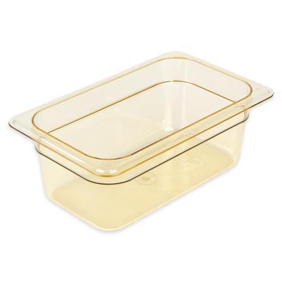 Cambro 44HP150 4"D Quarter Size High Temp Food Pan - Non-Stick, Nonstick, Amber