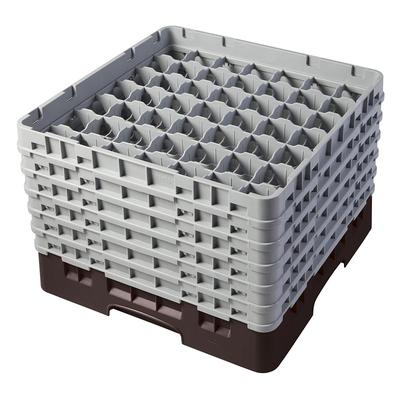 Cambro 49S1114167 Camrack Glass Rack w/ (49) Compartments - (6) Gray Extenders, Brown, Brown Base, 6 Soft Gray Extenders