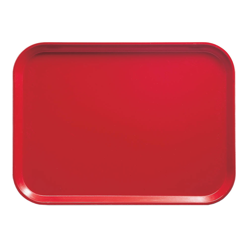 Cambro 810510 Fiberglass Camtray Cafeteria Tray - 9 4/5"L x 8"W, Signal Red, 1 Dozen
