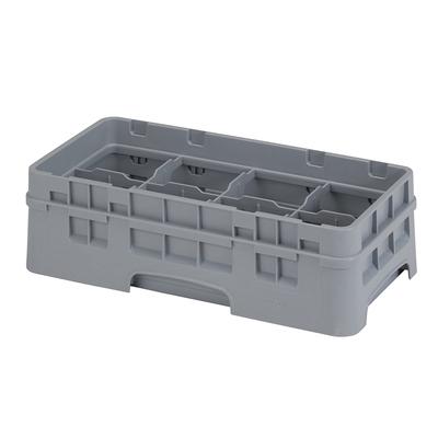 Cambro 8HS318151 Camrack Glass Rack with Extender - Half Size, 8 Compartment, Soft Gray, 8 Compartments