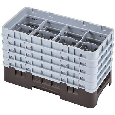Cambro 8HS958167 Camrack Glass Rack - Half Size, (5)Extenders, 8 Compartments, Brown