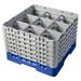 Cambro 9S1114168 Camrack Glass Rack w/ (9) Compartments - (6) Extenders, Blue, 9 Compartment