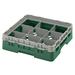 Cambro 9S318119 Camrack Glass Rack w/ (9) Compartments - (1) Gray Extender, Sherwood Green, 9 Compartment