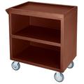 Cambro BC3304S131 33 1/8"L Polymer Bus Cart w/ (3) Levels, Shelves, Brown, 3 Shelves, 3-Sided Enclosed Base