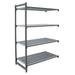 Cambro CBA214264V4580 Camshelving Basics Vented Add-On Shelf Kit - 4 Shelves, 42"L x 21"W x 64"H, 4 Tiers