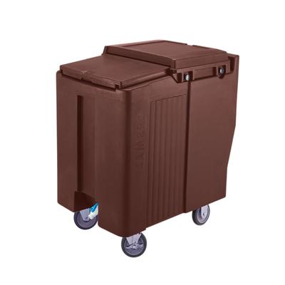 Cambro ICS175T131 175 lb SlidingLid Insulated Mobile Ice Caddy - Plastic, Dark Brown
