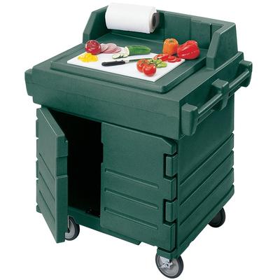 Cambro KWS40519 40 9/16" Mobile Serving Counter w/ Cabinet & Polyethylene Top, Kentucky Green