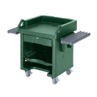 Cambro VCSHD519 32 1/4"W Cash Register Stand w/ Plastic Top, 43"H, Locking Drawer, Heavy-Duty Casters, Green