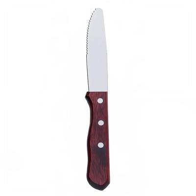 Browne 574340 10" Rounded Tip Jumbo Steak Knife, Stainless Steel, Pakkawood Handle